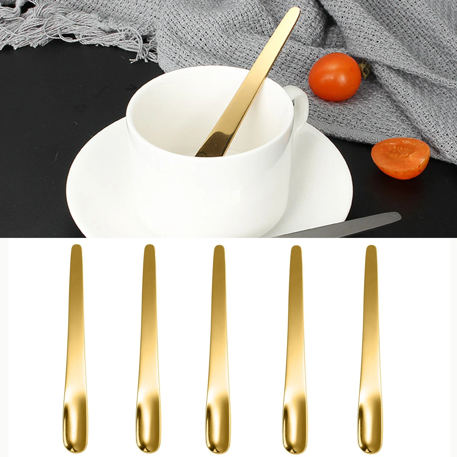 Kitchen Appliances Restaurant - 5PCS Coffee Spoon Stainless Steel Flat