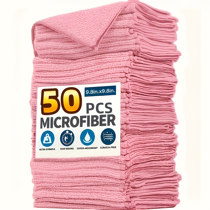 Kitchen Appliances Countertop - 1-50Pcs Light Pink Microfiber Kitchen Towels