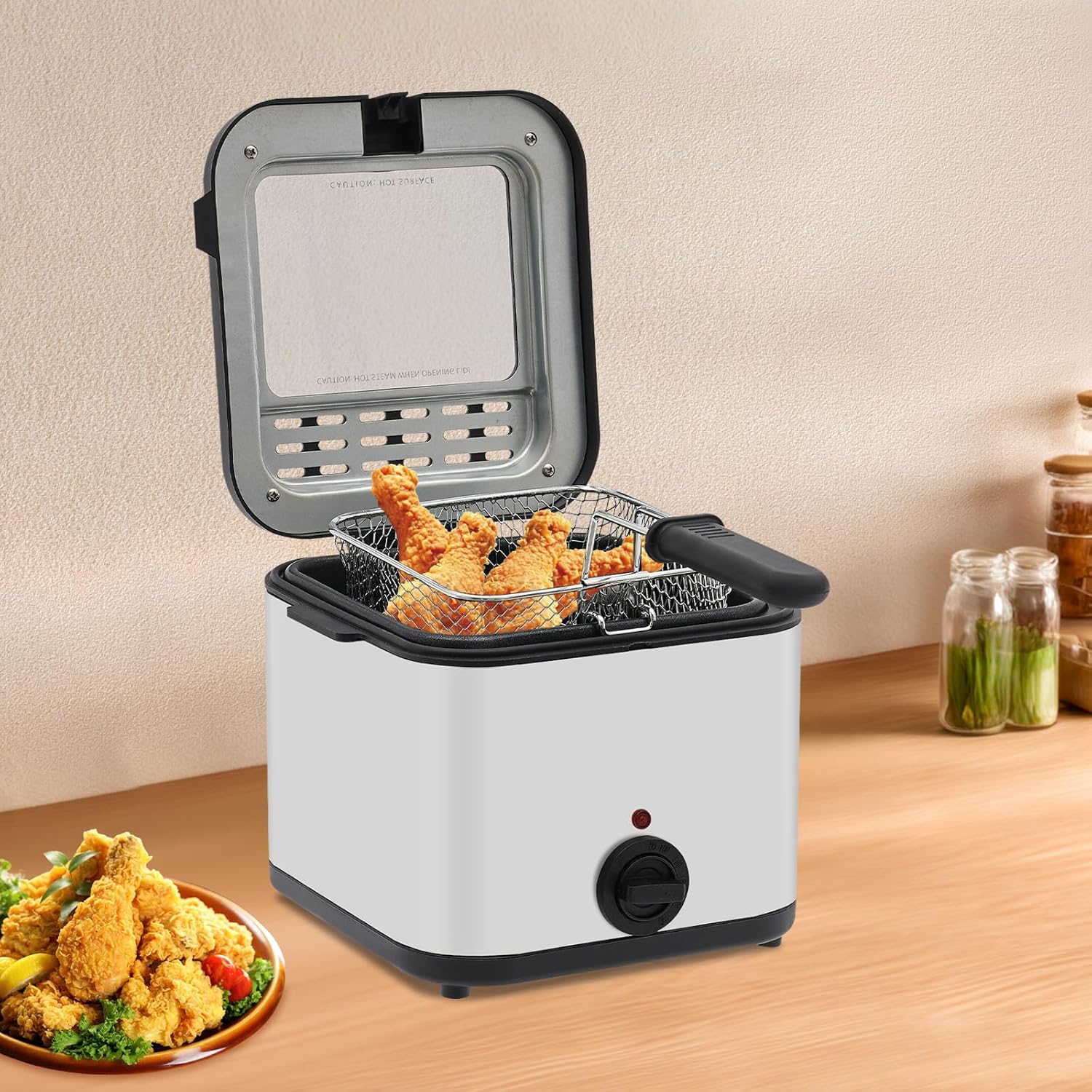 Kitchen Appliances Countertop - Countertop Electric Deep Fryer, 2.64qt 1000W