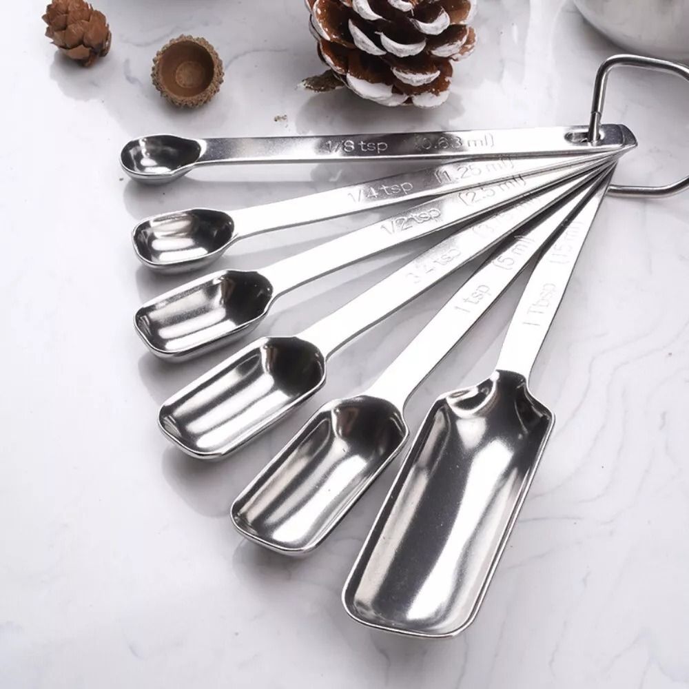 Kitchen Appliances Manufacturers - 6Pcs Stainless Steel Measuring Spoons with