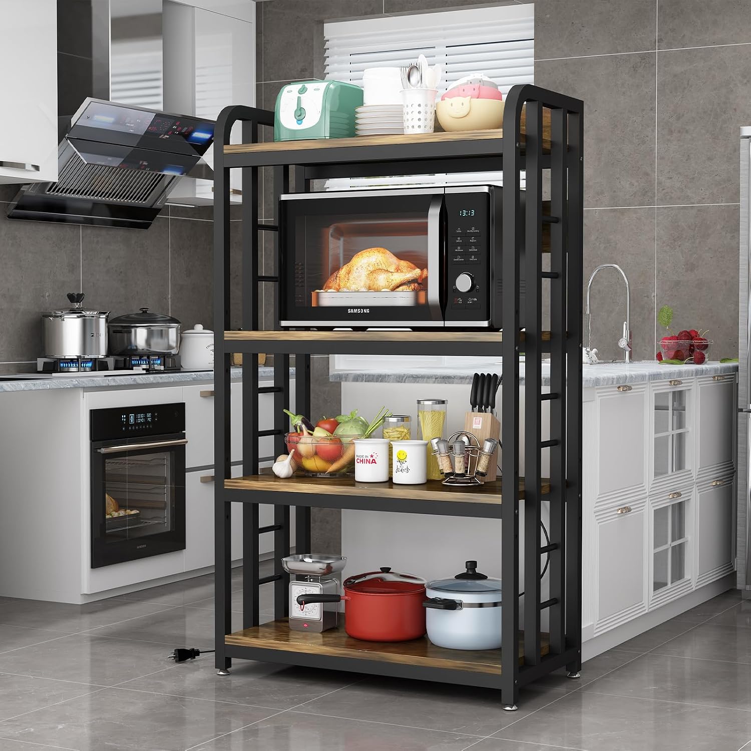 4 Tier Kitchen Bakers Rack Wit - огляд і ціна Kitchen Appliances Countertop