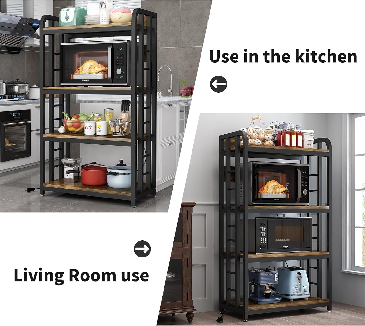 4 Tier Kitchen Bakers Rack Wit - огляд і ціна Kitchen Appliances Countertop